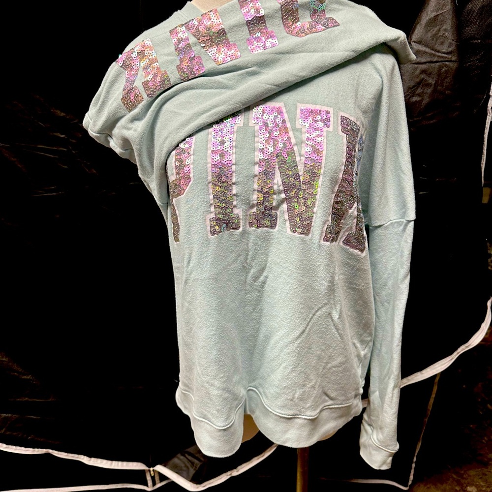 Pink blue sweat shirt